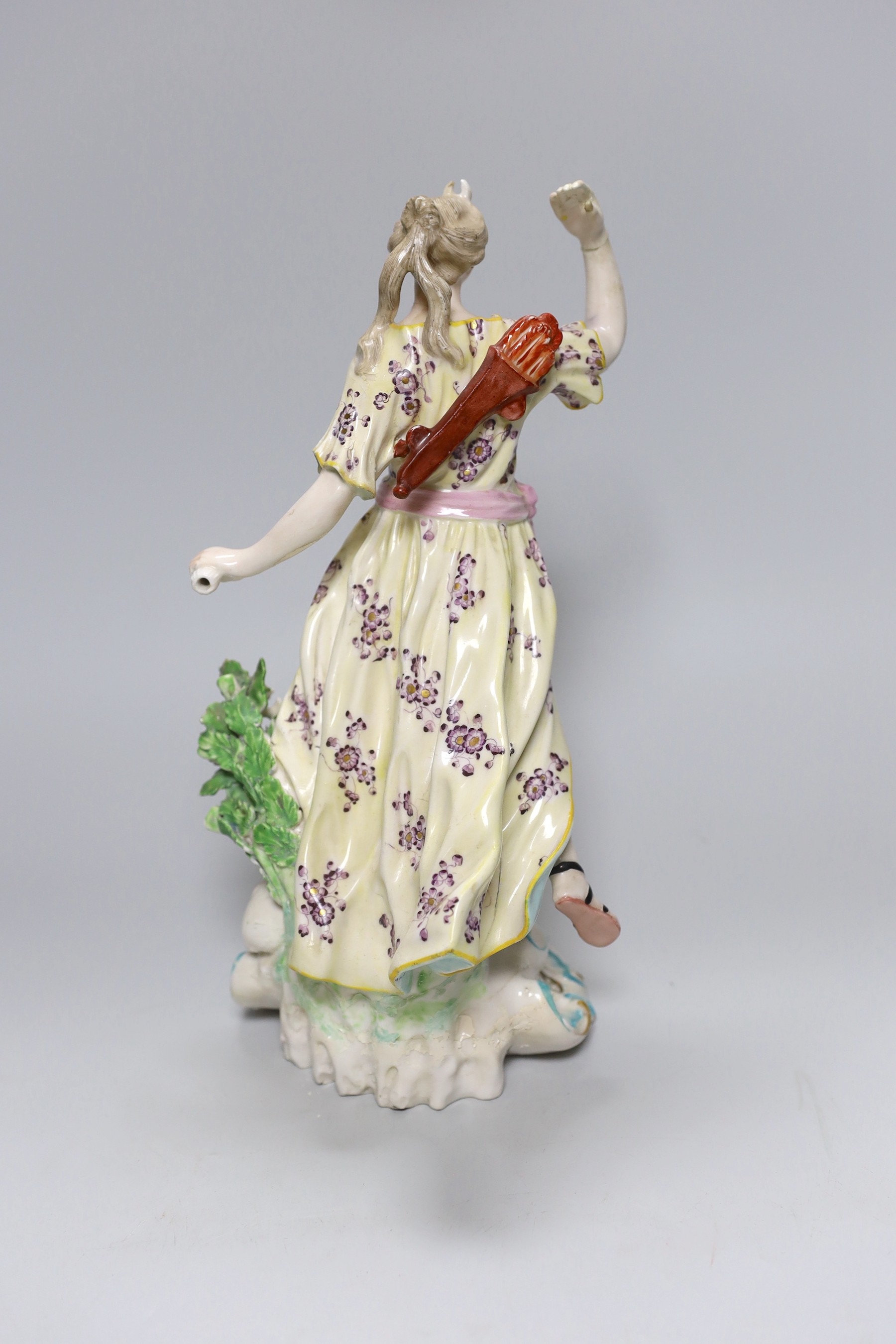 An 18th century Derby figure of Diana the Huntress, 28.5cm